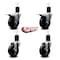 Service Caster 4'' Soft Rubber Swivel 1-3/4'' Expanding Stem Caster Set 2 Total Lock Brakes, 4PK SCC-EXTTL20S414-SRS-2-S-2-134 - alternate 5